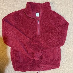 No Boundaries Deep Red Sherpa Jacket